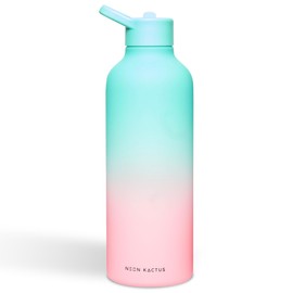Neon Kactus Tritan Bottle | Large Water Bottle with Straw, 1300ml | Drinking Bottles for Adults | Gym, Sports Water Bottle | BPA-Free, Leak-Proof | Twist & Shout