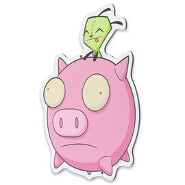 Invader Zim Gir on Pig Metal Wall Decor - Fun Invader Zim Sign for Home or Office