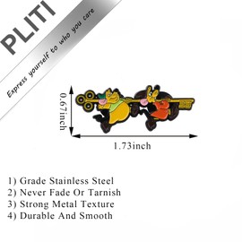 PLITI Cinderella Gift Cinderella Mouse Gift Rat Lover Gifts Jaq And Gus Brooch Pin For Princess Fans (two rat key pinCA)
