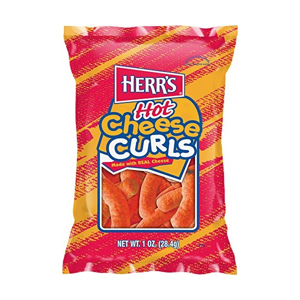 Herr's - HOT CHEESE CURLS, Pack of 84 bags