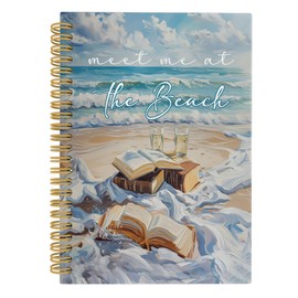 CUANFDDSF Coastal Beach Notebook, Watercolor Meet Me at the Beach Ocean Aesthetic Journal Notebooks, Ocean Themed Office School Supplies, Hardcover Spiral Notebook 5.5x8.3 Inch