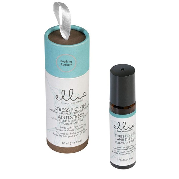 Ellia Essential Oil Roll-On | Stress Fighter Blend| 10ml, 100% Pure, Therapeutic Grade,Clear,ARM-EO10ROSTF