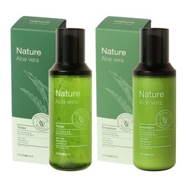 Foodaholic Nature Aloe Vera 2-piece set (toner + emulsion) / Whitening, wrinkle-improving, functional soothing skin / 푸드어홀릭 네이처 알로에베라 2종 단품 세트(토너+에멀전) 미백 주름개선 기능성 수딩 스킨