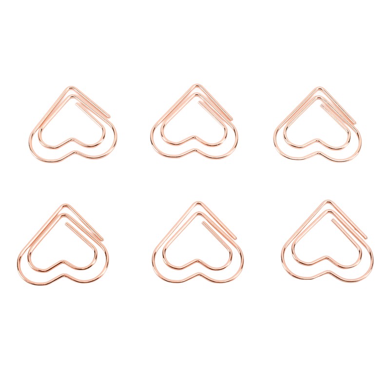 100pcs Heart Shape Paper Clips Cute Metal Paper Clips Portable