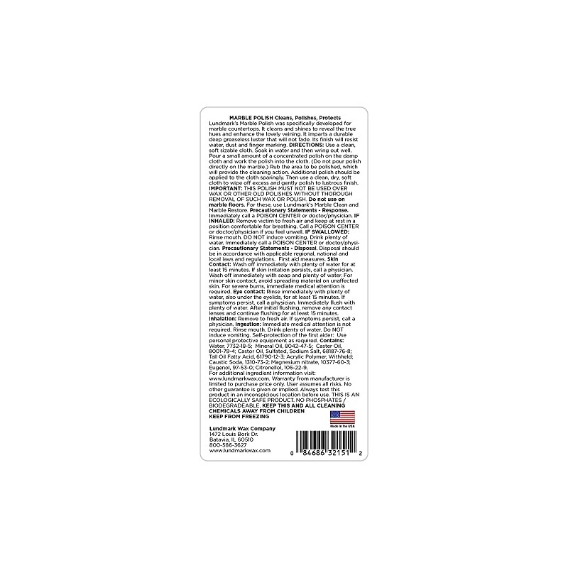 Lundmark Marble Polish, 10-Ounce, 3215F10