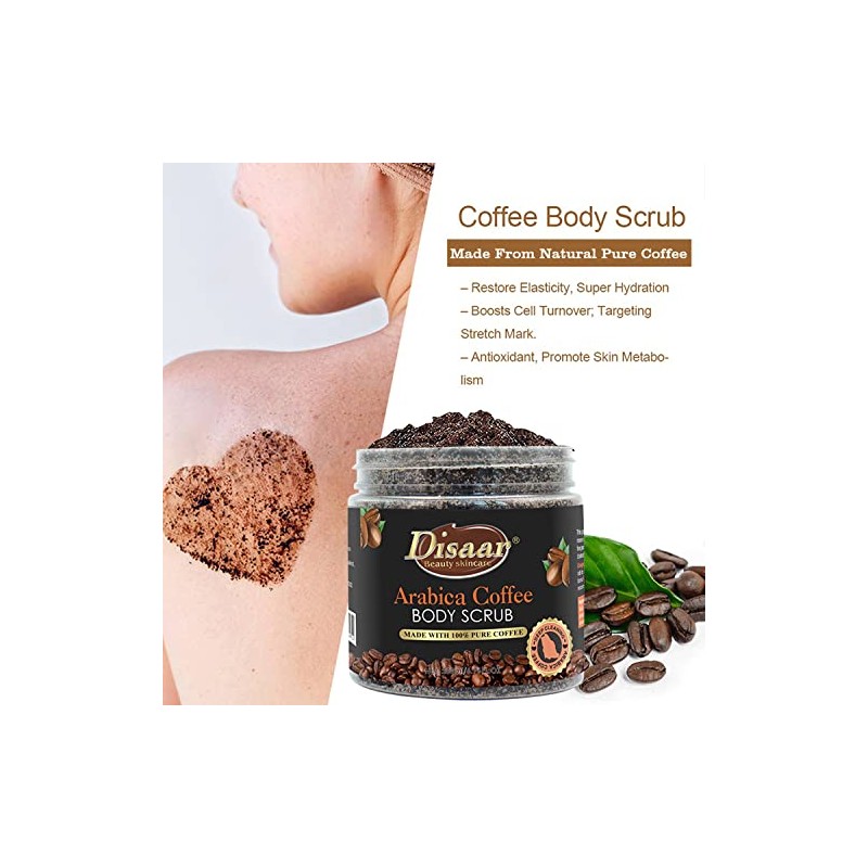 DISAAR BEAUTY Arabica Coffee Body Scrub Remove Dirt Aging Cuticles