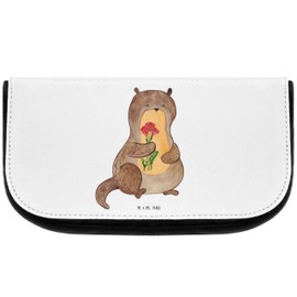 Parent-New - Mr. & Mrs. Panda Cosmetic Bag Otter Bouquet, White, Hand drawn