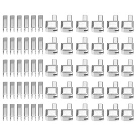 uxcell 30Sets Zipper Repair Kits, #8 Retainers Box & Insertion Pins, Metal Latch Sliders for Bags Coats Open-end Zippers Replacing, Silver Tone