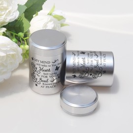 DAIFFUNE Small Urns for Ashes - Set of 2，2.7 Inch Aluminium Mini Urn Ashes, Cremation Urns for Ashes, Ashes Holder, Silver Small Keepsake Urns-My mind still talks to you, Butterfly-black