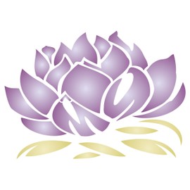 Lotus Flower Stencil - 16.5x11.5cm (XS) - Reusable Large Asian Oriental Lotus Flower Wall Template