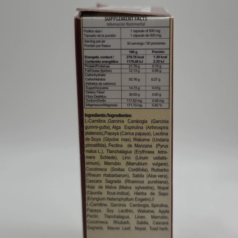 LESS LESS Natural Capsules 500mg With Papain 30 Count