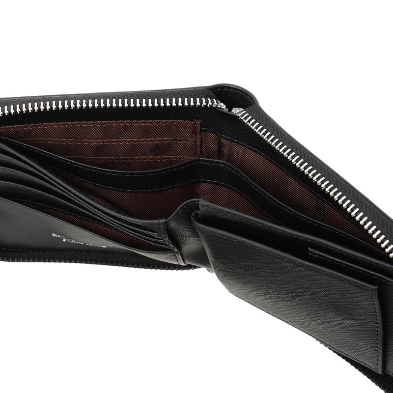 Beverly Hills Polo Club Bifold Wallet, Round Bifold Wallet (Carbon