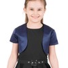 BlackButterfly Children's Satin Short Sleeve Bolero Girls, midnight blue