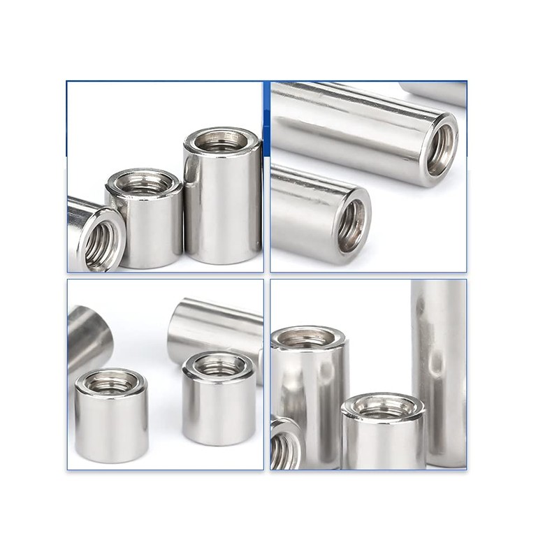 BOZONLI M8 Round Connector Nuts, Female Thread Rod Studding Stainless