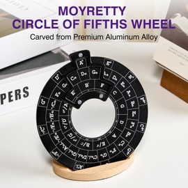MoyRetty Circle of Fifths Wheel, Mental Music Theory Disc Accessories, Melody Tool for Guitar Piano Learning Tools, Suitable for All Levels and Instruments-Black