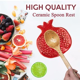 Spoon Rest 2 Pcs Spoon Holder For Stove Top Ceramic Spoon Rests For Kitchen Counter Coffee Spoon Rest Pomegranate Shaped