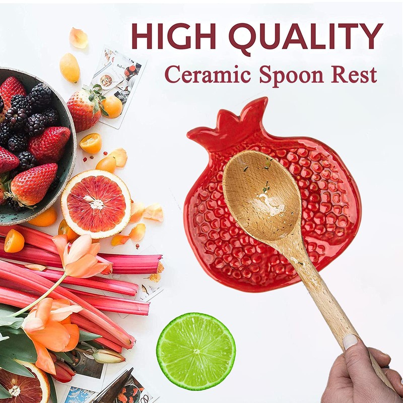 Spoon Rest 2 Pcs Spoon Holder For Stove Top Ceramic