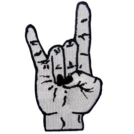 Punk Rock and Roll Heavy Metal Music Hand Symbol Sign Language Embroidered Iron On Sew On Patch