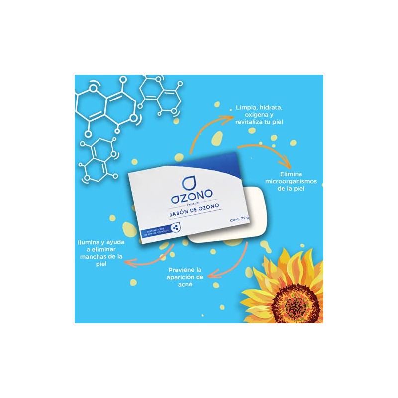 Jabón Ozonizado Antiséptico | Con aceite de Girasol | Efecto
