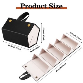 Heyu-Lotus Glasses Case Organiser, Sunglasses Storage, Glasses Box, Foldable Glasses Holder for Storing 5 Glasses, Leather Glasses Case for Men and Women, black