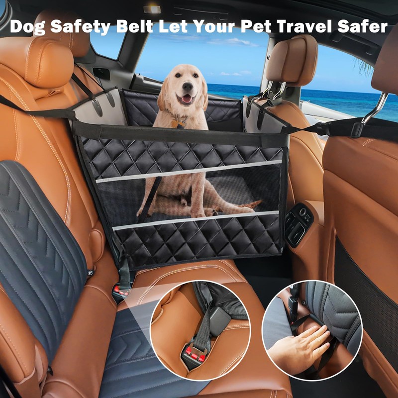 MIXJOY Dog Car Seat for Large Medium Dogs, Back Seat