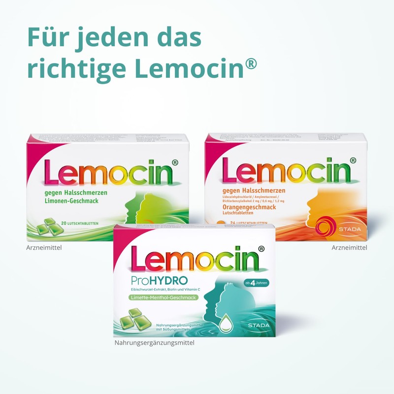 Lemocin ProHYDRO Lutschtabletten mit Limette-Menthol-Geschmack für Hals und Rachen -