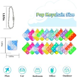 36 piezas de regalos de fiesta para niños, llavero antiestrés para reventar, mini juguetes para ansiedad a granel para niños, bolsas de regalos para el aula, premios de burbujas para estudiantes