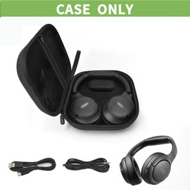 Headphone Case Compatible with TOZO HT2 Hybrid Active Noise Cancelling Headphones, Wireless Over Ear Bluetooth Earphone Bag for BERIBES/for KVIDIO/for JBL Tune 720BT/ 770NC (Black)