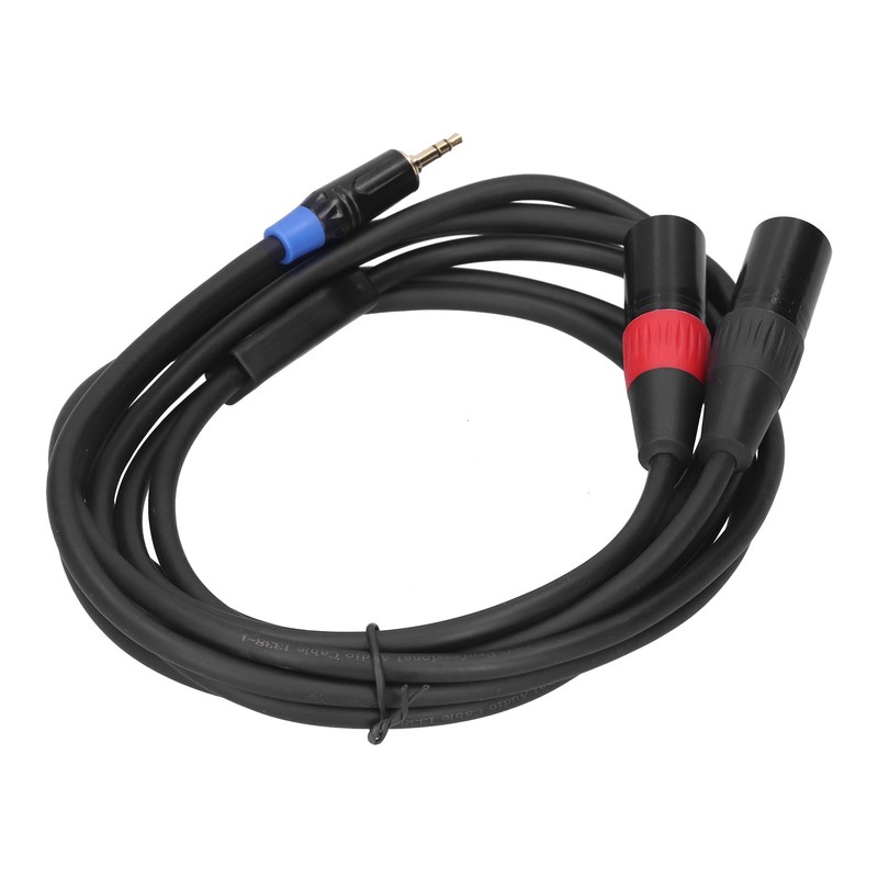 3.5mm Stereo Male to Dual 2 XLR Male Plug Connector