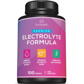 Sunergetic Premium Electrolyte Capsules | Keto & Low Carb Support for Rehydration & Recovery | Magnesium, Sodium & Potassium Salts | 100 Capsules