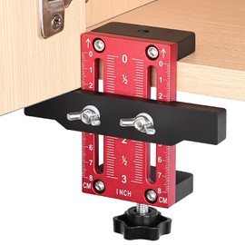 Draxzor Cabinet Door Mounting Jig, Premium Aluminium Alloy Cabinet Door Installation Positioner, Adjustable Positioning Tool for Easy Door Alignment on Frameless & Face Frame Cabinets