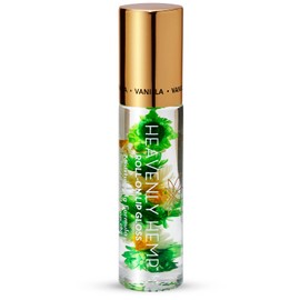 Blossom Roll on Lip Gloss, Scented Clear High Shine Moisturizing Lip Oil, Non Sticky, Infused with Real Flowers, Made in USA, 0.2oz, Vanilla Hemp