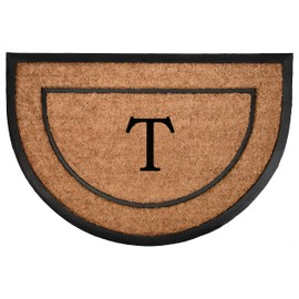 Home & More Calloway Mills The General Half-Circle Monogram Doormat, Letter (T, 24 X 36)