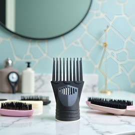 Universal Hairdressing Nozzle - Plastic Blow Comb Attachment for Hair Styling, Straightening and Detangling Fine, Curly or Natural Hair