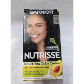 Garnier Nutrisse Nourishing Permanent Hair Color Creme #11 Blackest Black