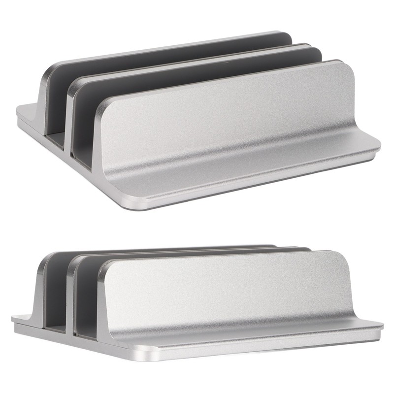 Laptop Holder Vertical 2 Slots Aluminum Alloy Adjustable Laptop Stand
