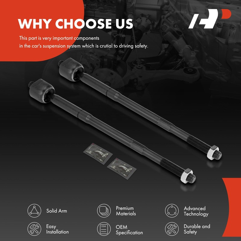 A-Premium 2 x Front Inner Tie Rod Ends, Compatible with