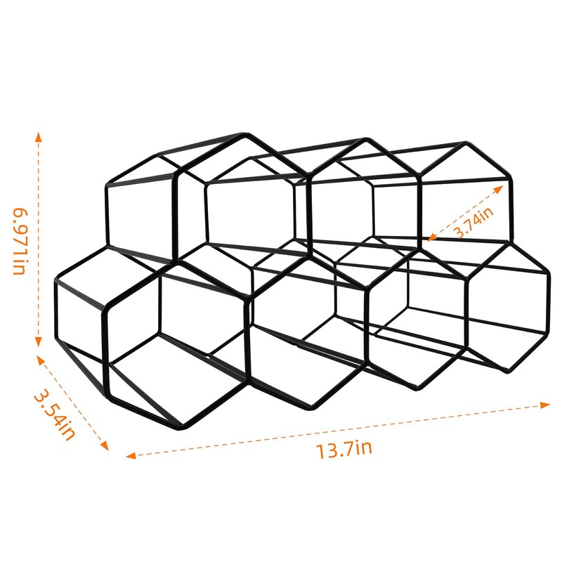 Luoieo 9 Bottles Black Wine Racks Countertop,2 Tiers Meta Wine