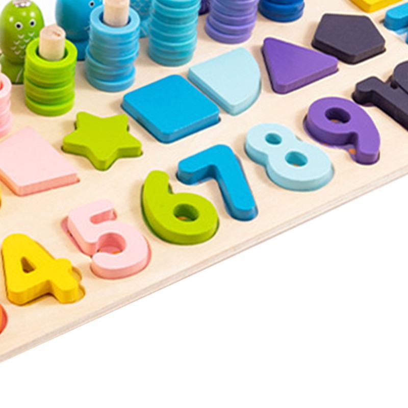Number Sorting Toys 10 Shapes 1 to 10 Numbers Wooden
