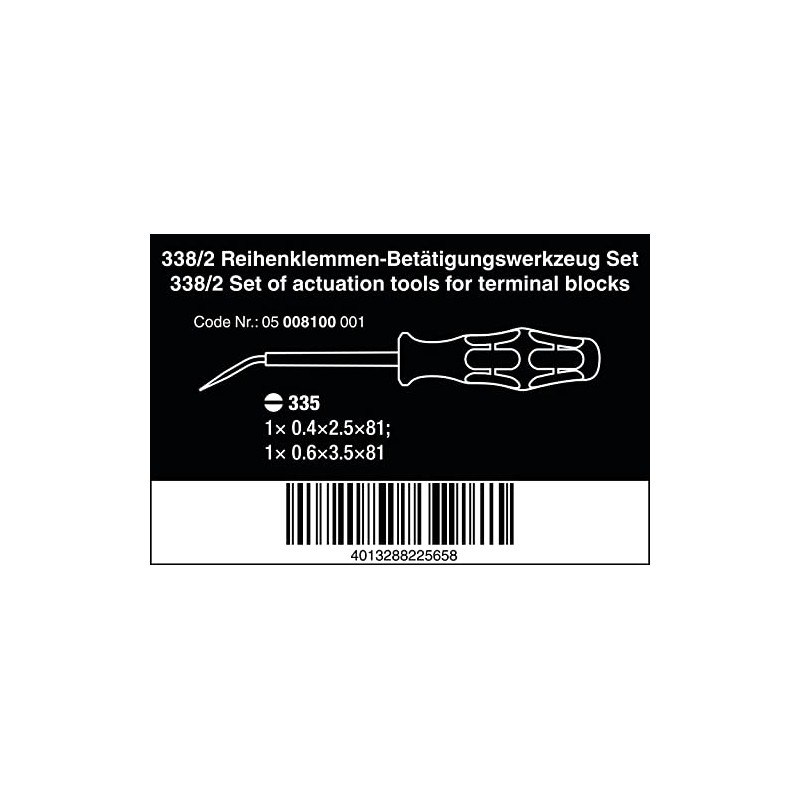 Wera - 05008100001 - Actuation Tools, 338/2 Set of Actuation