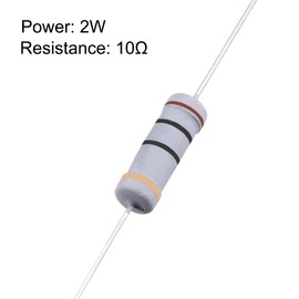 sourcing map 50Pcs 10 Ohm Resistor, 2W 5% Tolerance Carbon Film Resistors, 4 Bands for DIY Electronic Projects and Experiments