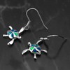 reirani Hawaiian Jewelry Blue Opal honu (Sea Turtle) Silver Stud