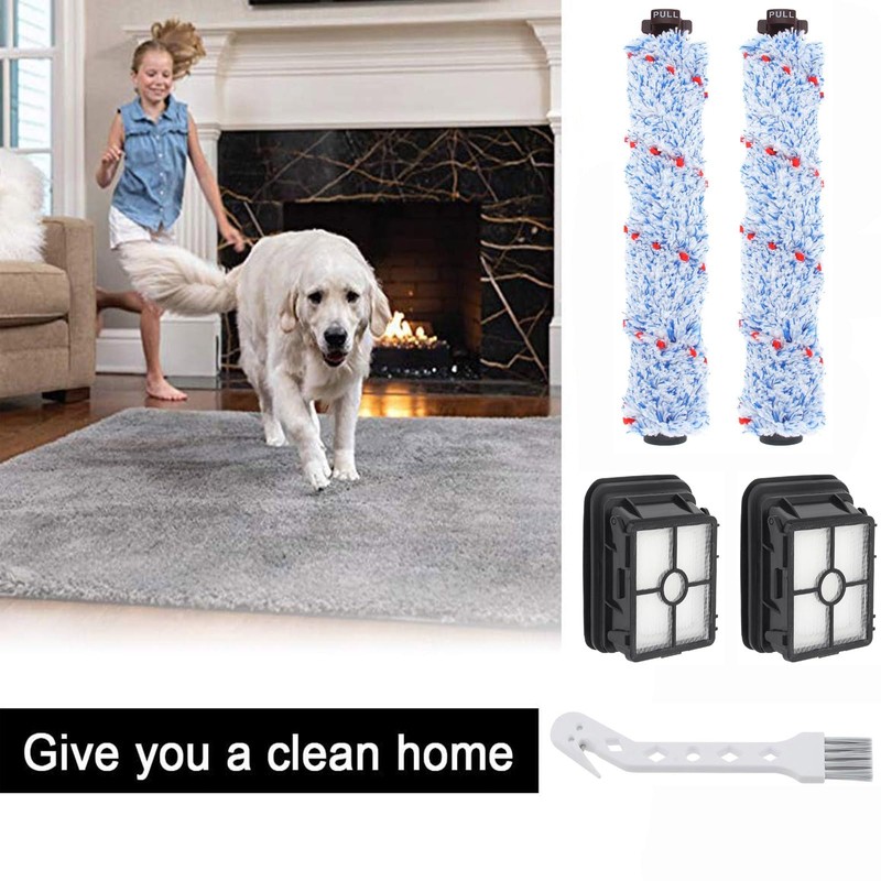 2PC Vacuum Brush Rolls 1868 Multi-Surface and 2PC 1866 Replacement