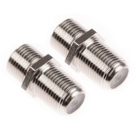 2 x F Type Connector Satellite Cable Female to Female Coupler Joiner Gender Changer