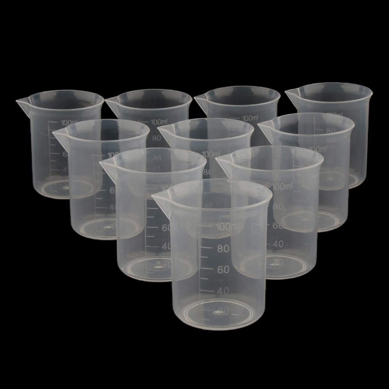 10pcs Plastic Measuring Cups Graduated Measuring Beaker Liquid Cup Container