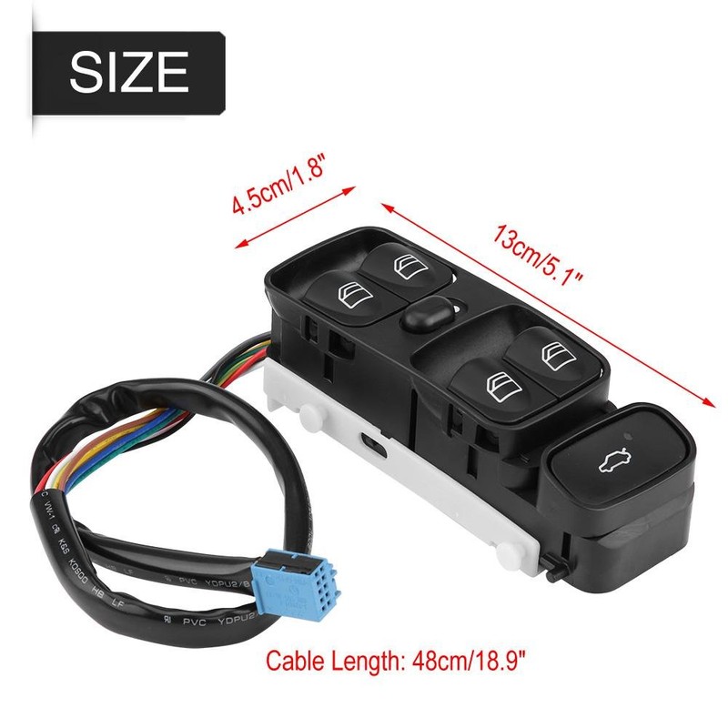 KIMISS Car Window Switch A2098203410, Plastic Switch for Electric Window