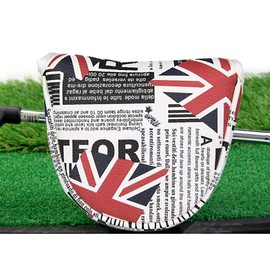 Golf Small Mallet Putter Cover for Magnetic Single Bodan Odyssey and Other Small Mallet Partters Golf Putter Cover Head Cover Small Mallet Type Cover (UK Newspaper, Large)