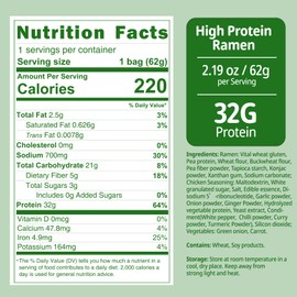 VOLO VERO High Protein (32g) Instant Ramen Noodles Soup Chicken Flavor, 8 Packs, Vegan, Plant-Based, Non-Fried, Low Carb, Low Fat, Egg-Free, Dairy Free Healthy Asian Meal