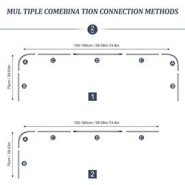 Shower curtain rod U/L shapd 29.5"x(59"-75") x29.5", adjustable shower curtain rod never rusts, curved shower curtain rod for bedroom, bathtub, closet, dressing room contains 24 hooks - silver