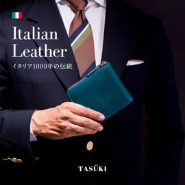 [TASUKI] Italian Leather Wallet, Men's, Bifold Wallet, Round Zipper, First-class Wallet, Made by Artisans, red